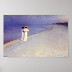 Pôster Tarde verão de Kroyer do "na praia de Skagen "