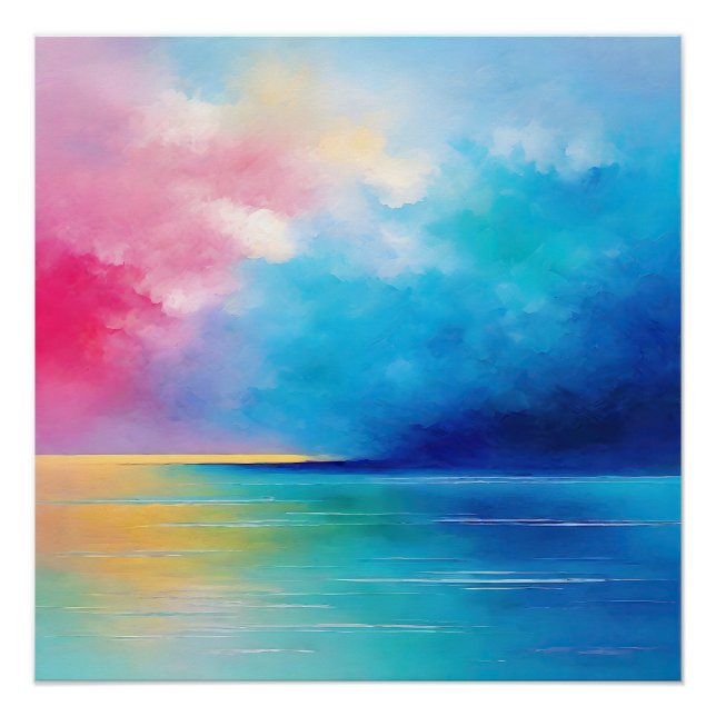 Pôster "Tarfarran" Paisagem Rosa e Azul (Frente)