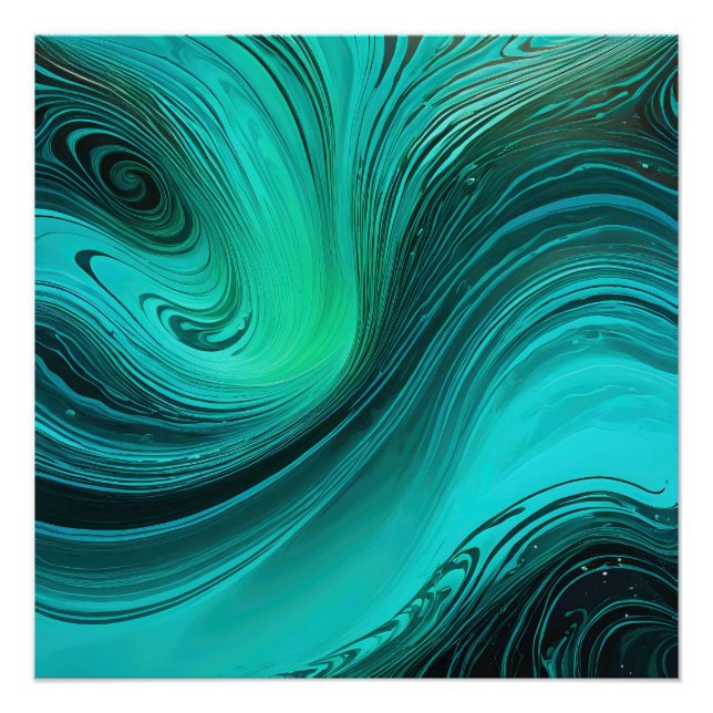 Pôster "Tarifa" Blue Swirls Ondas (Frente)