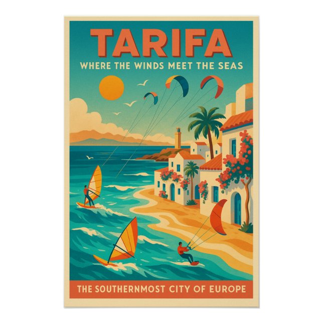 Pôster Tarifa, Espanha: A Extremidade Sul da Europa (Frente)