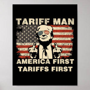Poster Tarifa Homem Funny Trump Tarrifs Memória América P