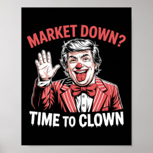 Poster Tarifas de Trump Recessão Meme Mercados Caem Hora