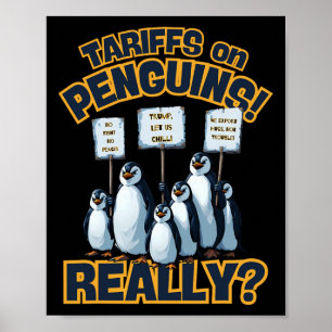 Poster Tarifas Sobre Protesto de Pinguins – Pinguim Engra