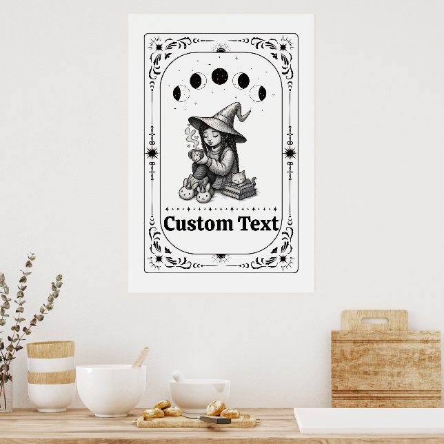 Poster Tarô Personalizável Zodíaco Celestial Bruxaria Cap (Cozinha)