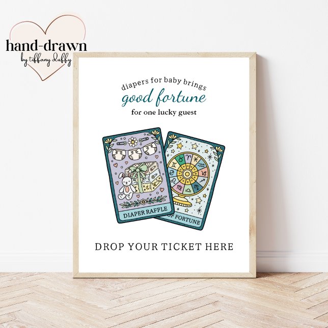 Poster Tarot Baby Shower Diaper Raffle Table Sign (Criador carregado)