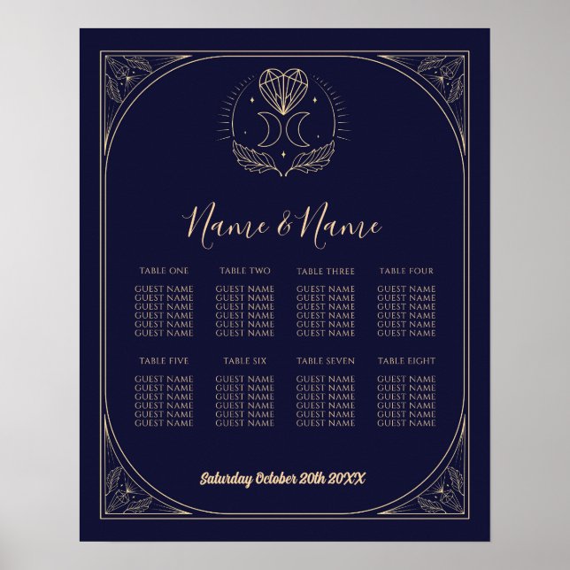 Poster Tarot Card Mesa 8 Assentos Cristais de Casamento L (Frente)