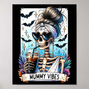 Poster Tarot Card Mummy Vibes Spooky Season Skeleton Mãe