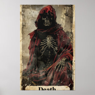 Poster Tarot Card of Death Art Work - Texto no Posto Infe