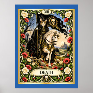 Poster Tarot do Gato da Morte - Transformação e Renovação