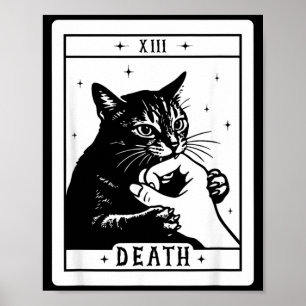 Poster Tarot Gato Preto Morte Halloween Gatinho Gata Mãe