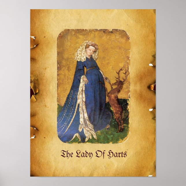 Pôster Tarots Anticos/Cartões de Tribunal Alemão/Senhora  (Frente)