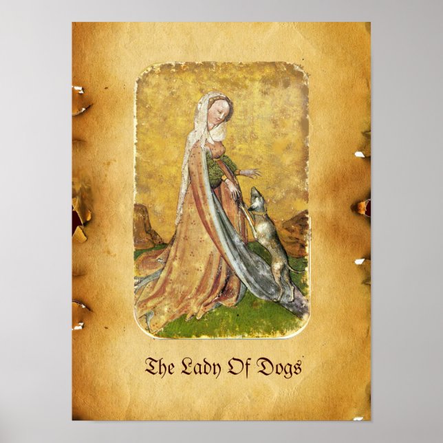 Poster Tarots Anticos/Cartões de Tribunal Alemão/Senhora  (Frente)