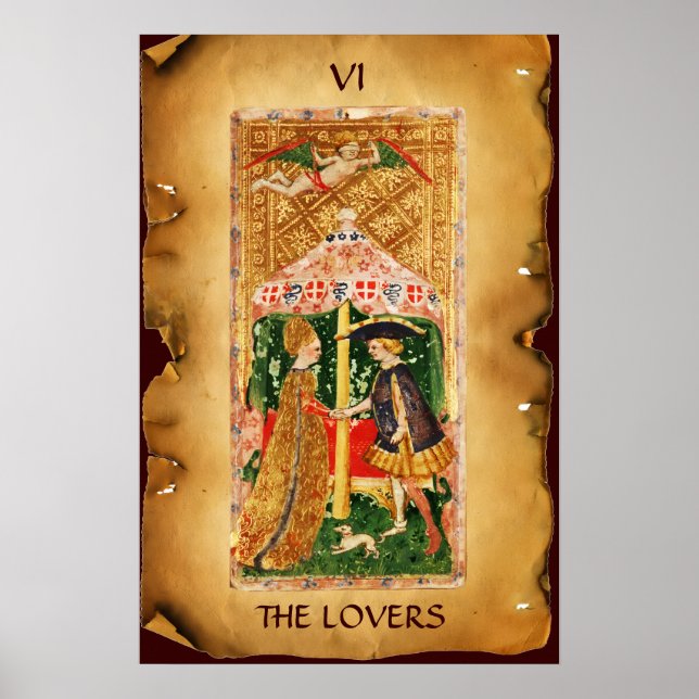 POSTER TAROTS DA RENASCENÇA ANTIGA 6 / OS AMANTES (Frente)