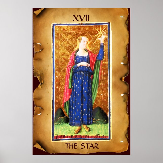 PÔSTER TAROTS RENAISSANCE ANTIGOS 17 / A ESTRELA (Frente)