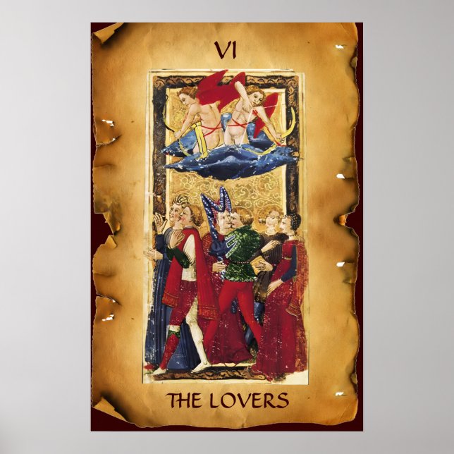 POSTER TAROTS RENAISSANCE ANTIGOS 6 / OS AMANTES (Frente)