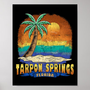 Poster Tarpon Primaveras Florida Vintage angustiou Souven