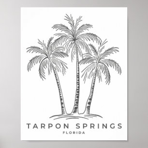 Poster Tarpon Springs Flórida Fl Férias na Praia Palmeira