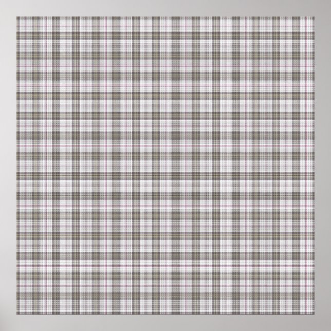 Poster Tartan de moda cinza (Frente)