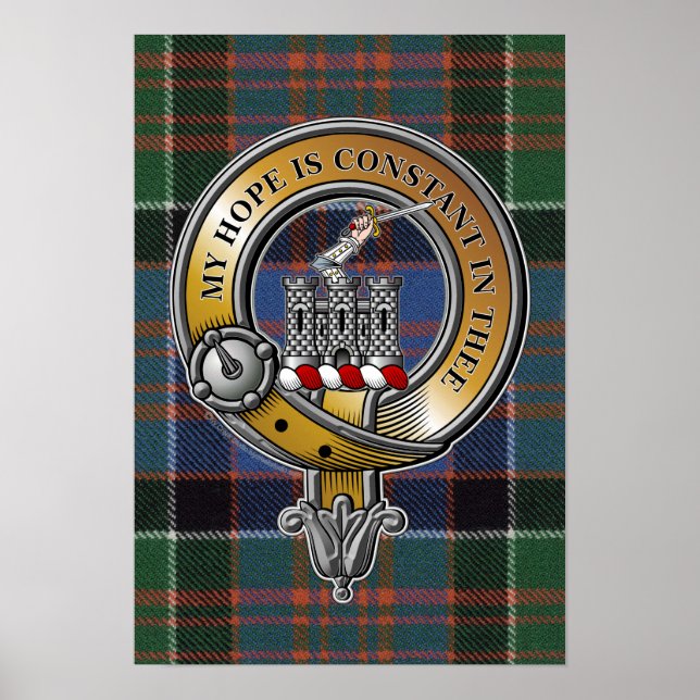 Poster Tartan e Emblema do Clã MacDonald Clanranald (Frente)