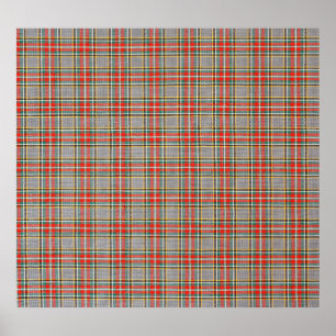 Poster Tartan escocês: padrão amarelo-verde-vermelho.