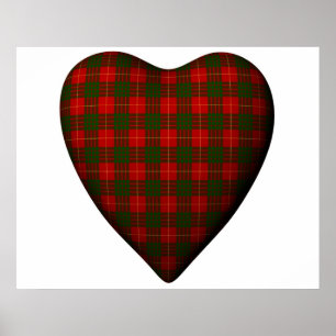 Pôster Tartan vermelho de Cameron do Scottish do coraçã