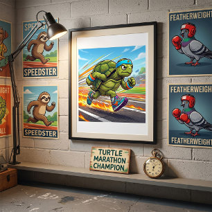Poster Tartaruga Atleta Corredora Veloz