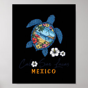 Poster Tartaruga Cabo San Lucas México Férias Verão Homen