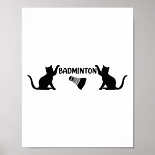 Poster Tartaruga De Badminton E Gatos - Legal Shutl De Ba