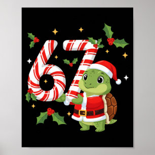 Poster Tartaruga de Natal Engraçada 67 Meme Pjm Homens Mu