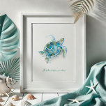 Poster Tartaruga-do-mar<br><div class="desc">Perfeito para quartos de crianças, banheiros e áreas de vida em sua casa de praia tropical. Este impressão apresenta minha mão original pintada de aquarela, a tartaruga marinha em tons de azul e verde-turquesa. Corresponde à minha coleção de decoração do lado do mar. Para ver mais arte pelos Designs Victoria...</div>