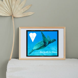 Poster Tartaruga do Mar Azul no coração tartarugas do Hav