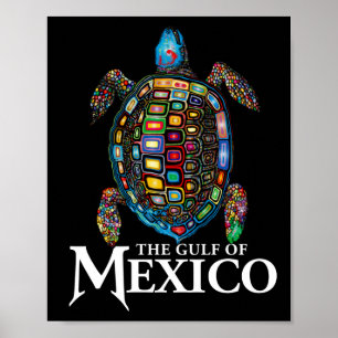 Poster Tartaruga Do Mar Gráfico Do Golfo Do México Nunca