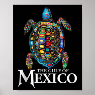 Poster Tartaruga Do Mar Gráfico Do Golfo Do México Nunca 