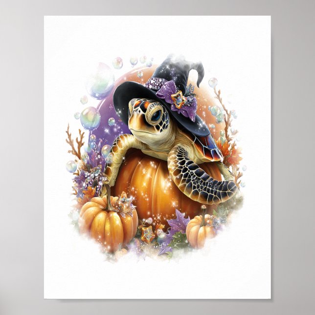 Poster Tartaruga do Mar Halloween (Frente)
