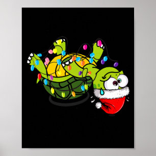 Poster Tartaruga engraçada de Natal Está tudo bem Estou b