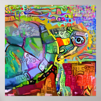 Poster Tartaruga marinha colorida, tartaruga aquática, ab