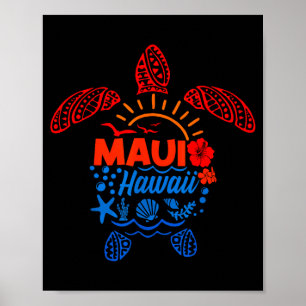 Poster Tartaruga marinha havaí tropical verão férias na p