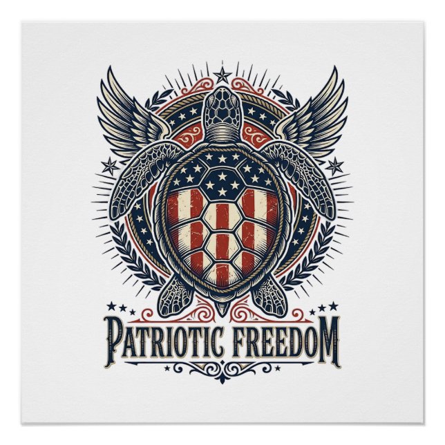 Pôster Tartaruga Marinha Patriota (Frente)