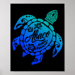 Poster Tartaruga Marinha Tribal de Abaco Férias na Praia