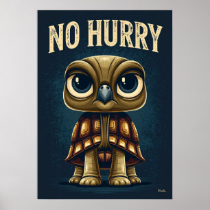 Poster Tartaruga Sem Pressa – Arte de Personagem de Desen