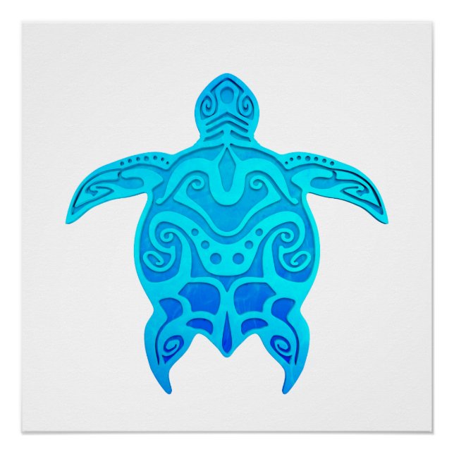 Pôster Tartaruga Tribal (Frente)
