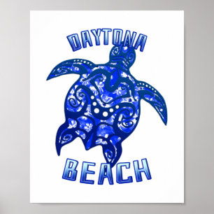Poster Tartaruga Tribal de Férias da Flórida de Daytona