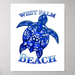 Poster Tartaruga Tribal de Férias na Flórida de Palm Ocid