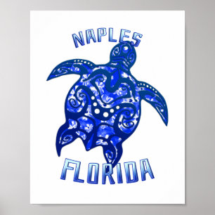 Poster Tartaruga Tribal de Nápoles Flórida