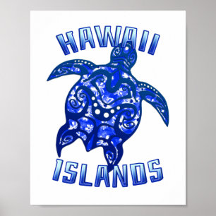 Poster Tartaruga Tribal de Vacinação Hawaii