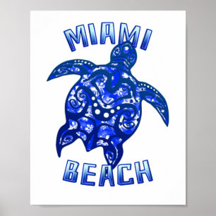 Poster Tartaruga Tribal de Vacinação na Flórida de Miami