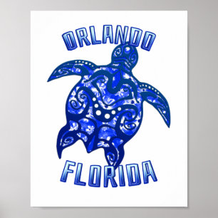 Poster Tartaruga Tribal Orlando Florida Vacation