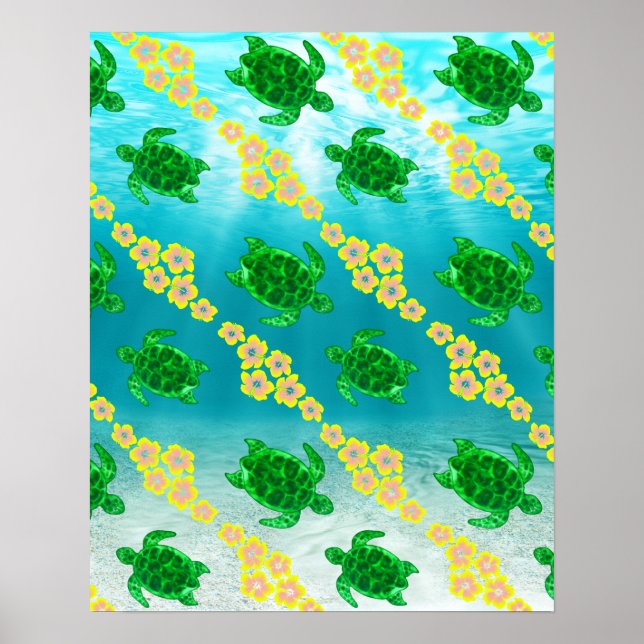 Poster Tartarugas do Mar Verde (Frente)