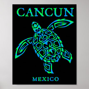 Poster Tartarugas Marinhas Cancun México Meninos Meninas