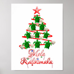 Pôster Tartarugas marinhas Mele Kalikimaka